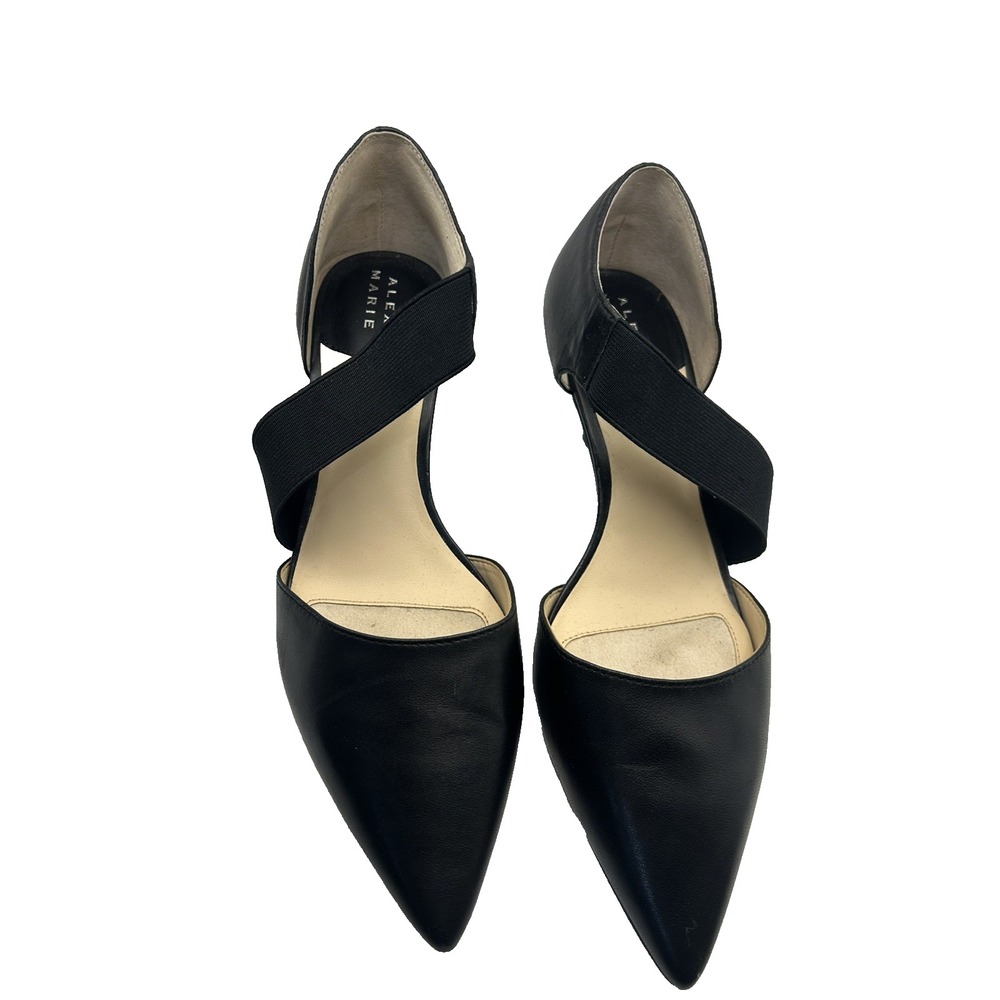 Alex Marie Classy Mob Wife Black Cross Strap Heels Size 9 !/2